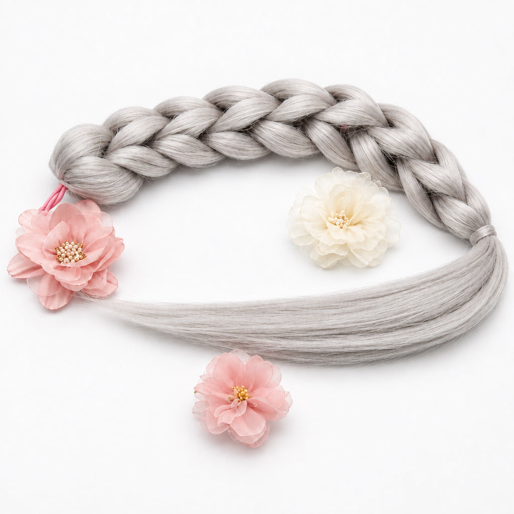 Handmade Reversible 3D Braid (Single Colour) Without Tinsel