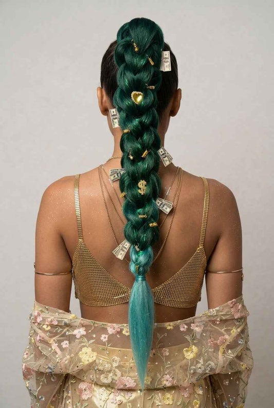 Handmade 3D Braid - 26 inch (With Tinsel)