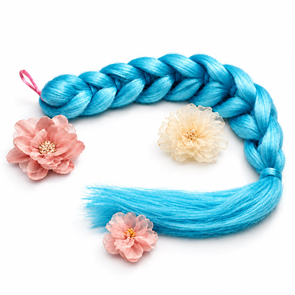 Handmade Reversible 3D Braid (Single Colour) Without Tinsel
