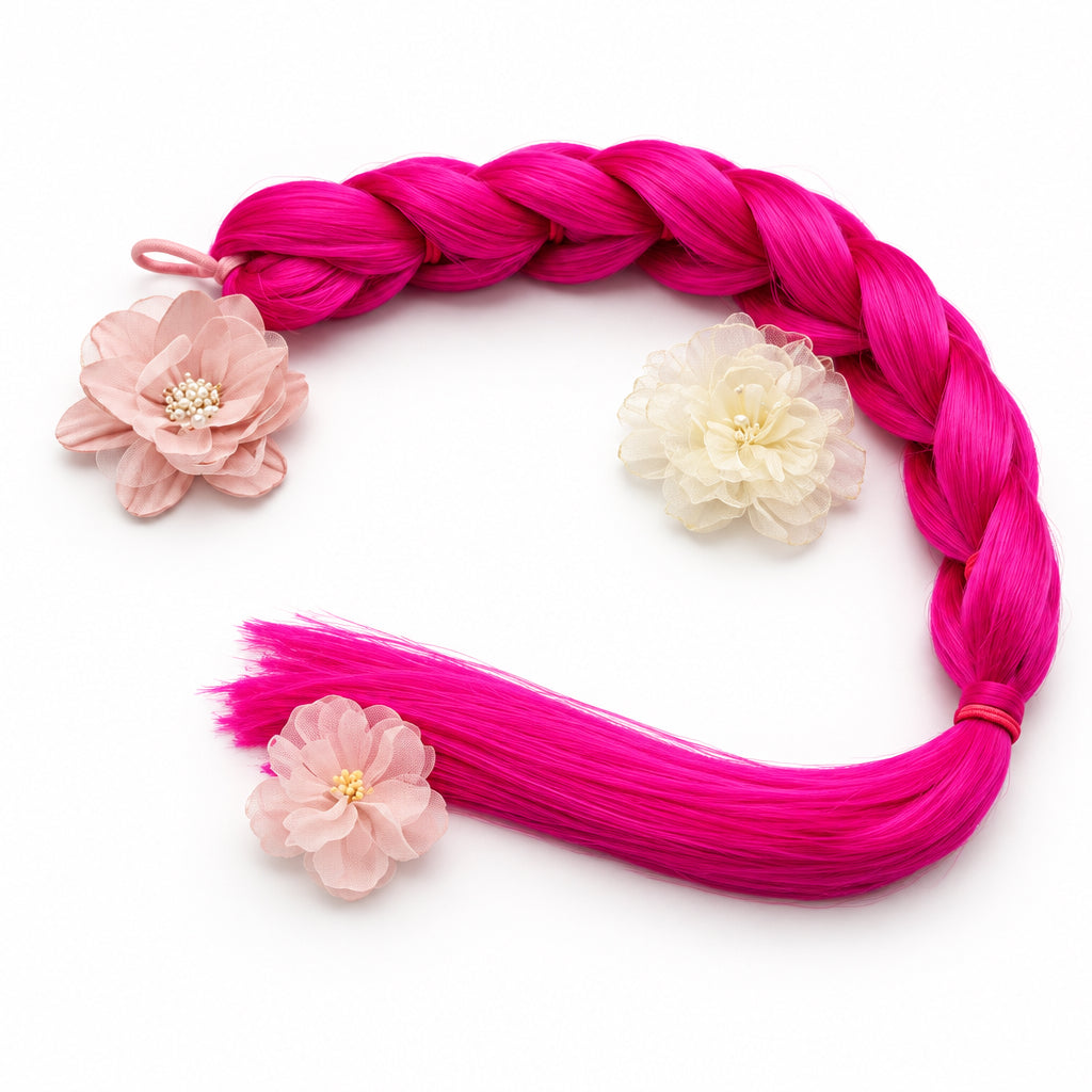 Handmade Reversible 3D Braid (Single Colour) Without Tinsel
