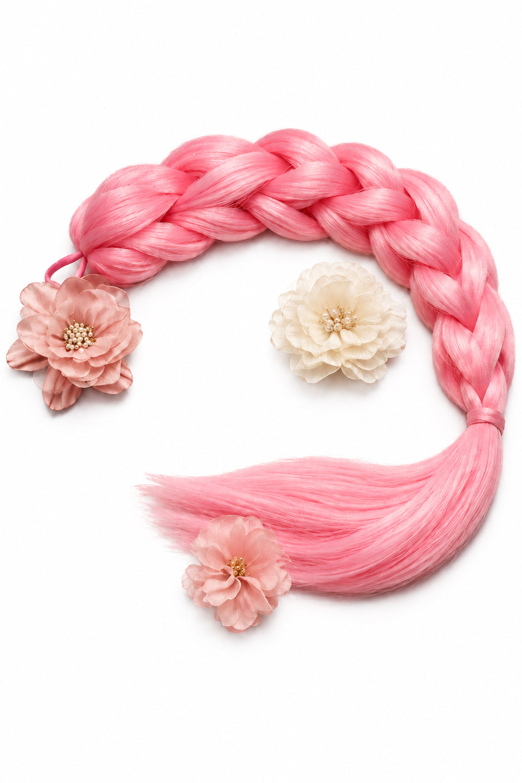 Handmade Reversible 3D Braid (Single Colour) Without Tinsel