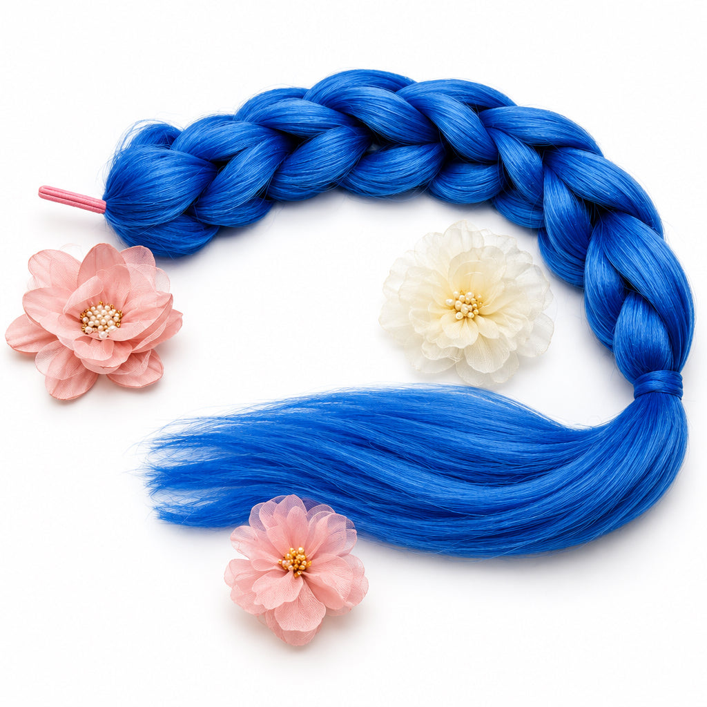 Handmade Reversible 3D Braid (Single Colour) Without Tinsel