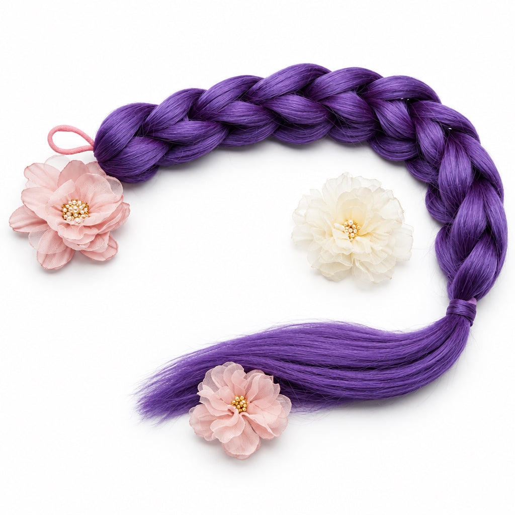 Handmade Reversible 3D Braid (Single Colour) Without Tinsel