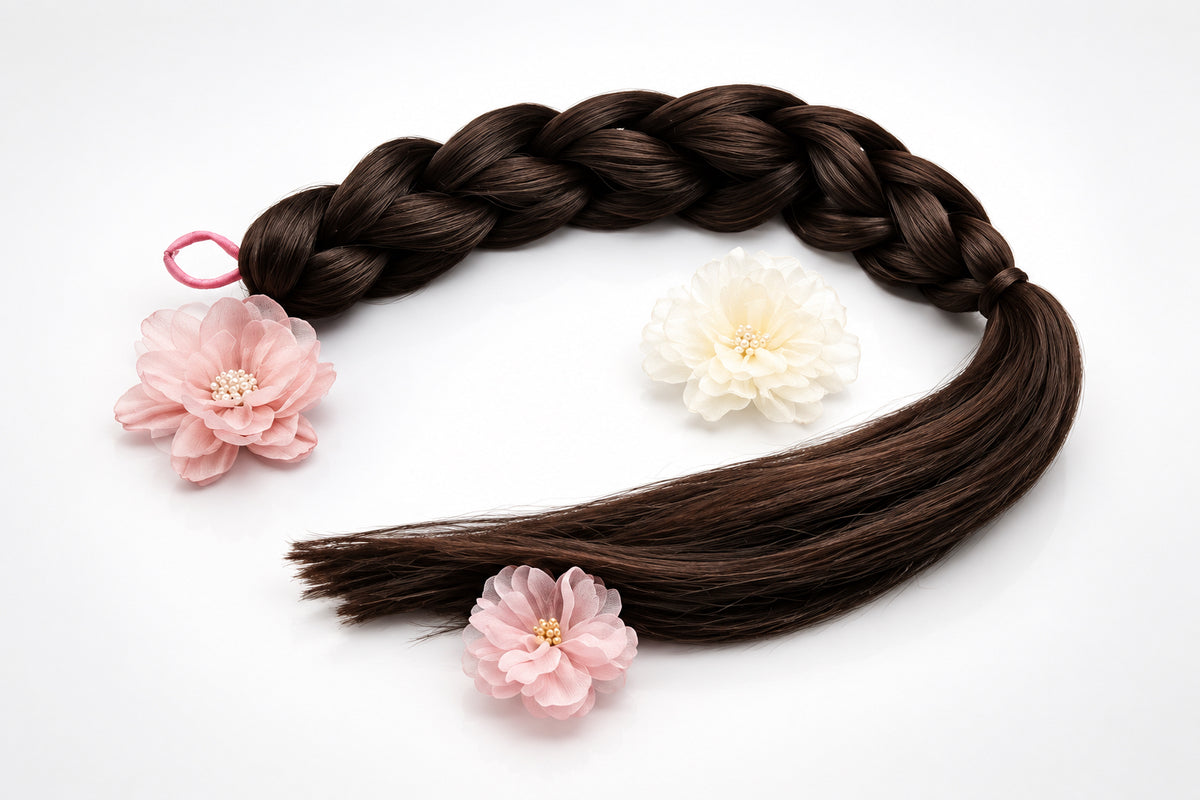 Handmade Reversible 3D Braid (Single Colour) Without Tinsel