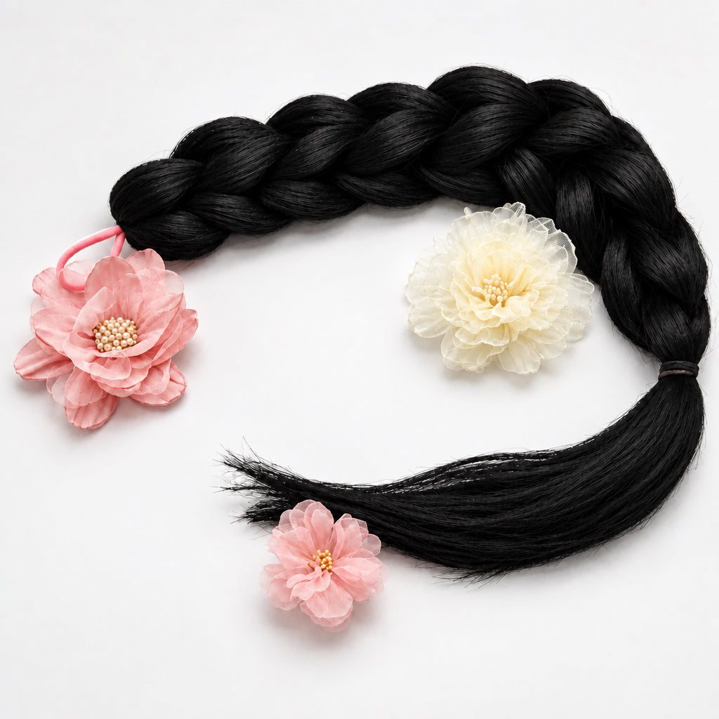 Handmade Reversible 3D Braid (Single Colour) Without Tinsel