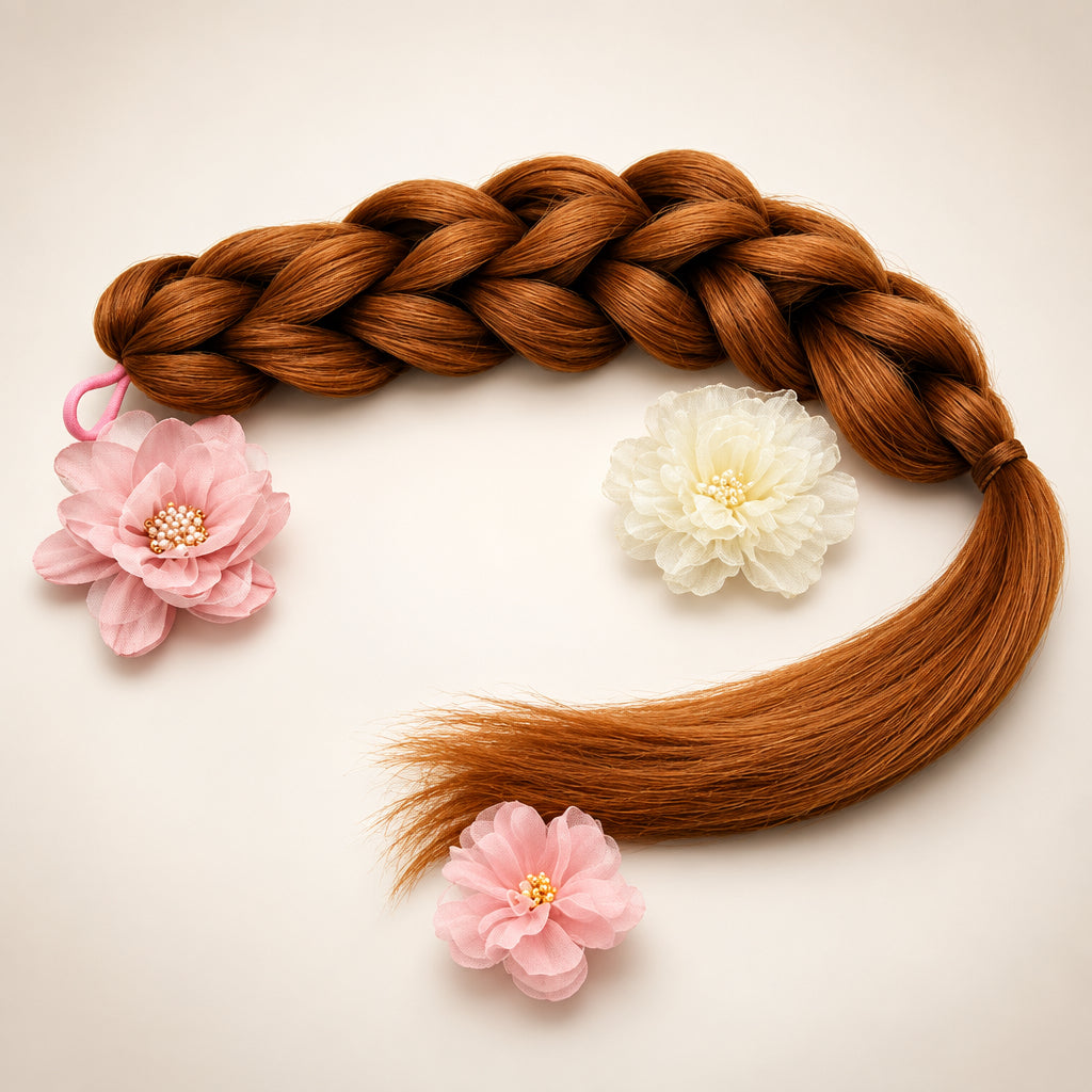 Handmade Reversible 3D Braid (Single Colour) Without Tinsel